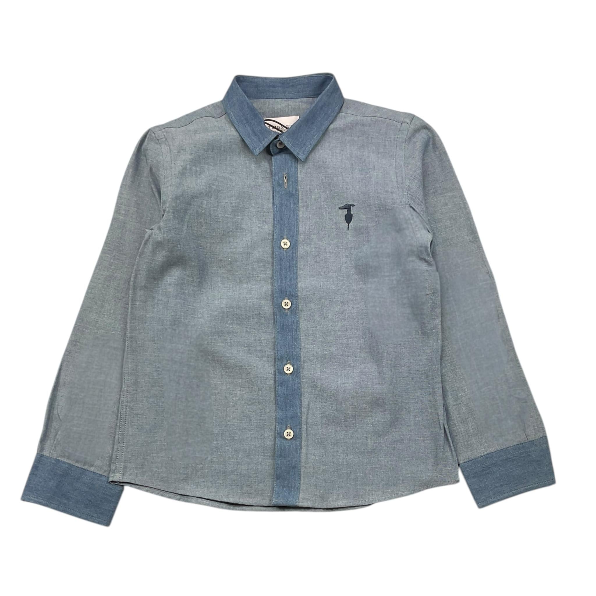 TRUSSARDI camicia tinta unita manica lunga Azzurro per Bambino TBA25132CA AZZURRO TRUSSARDI 