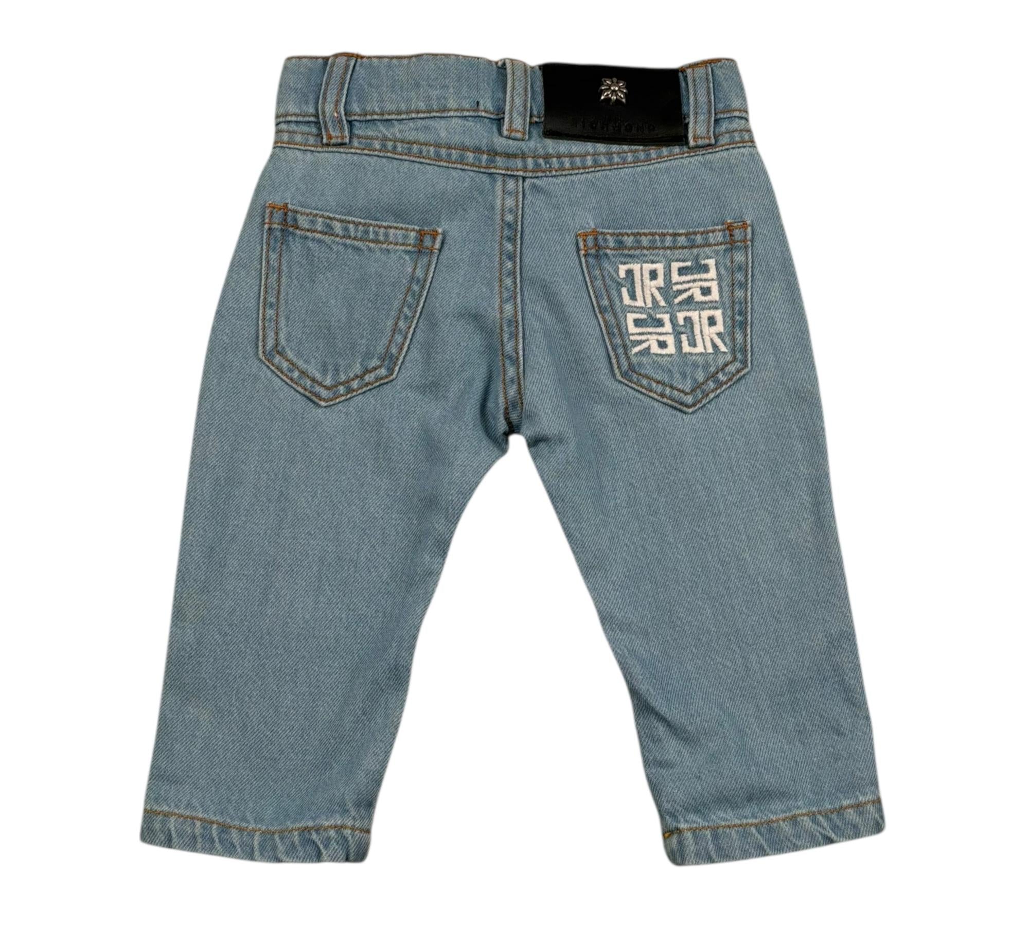 John Richmond Jeans Tinta Unita con Girovita Regolabile per Neonato RIP26024JE AZZURRO JOHN RICHMOND 