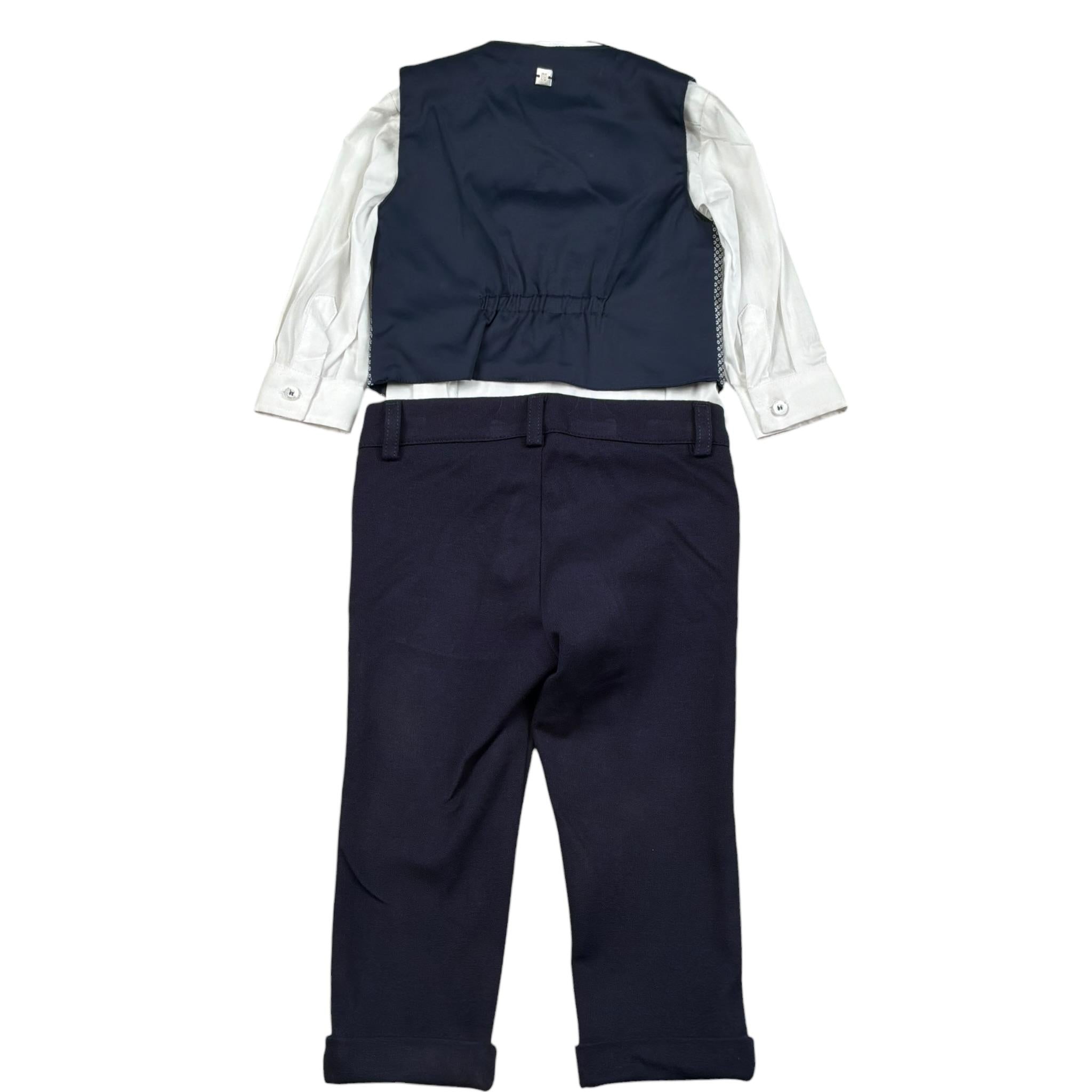 Carlo Pignatelli Completo 4 Pezzi Camicia-Gilet-Papillion-Pantalone per Neonato COMC91102BL BLU CARLO PIGNATELLI 