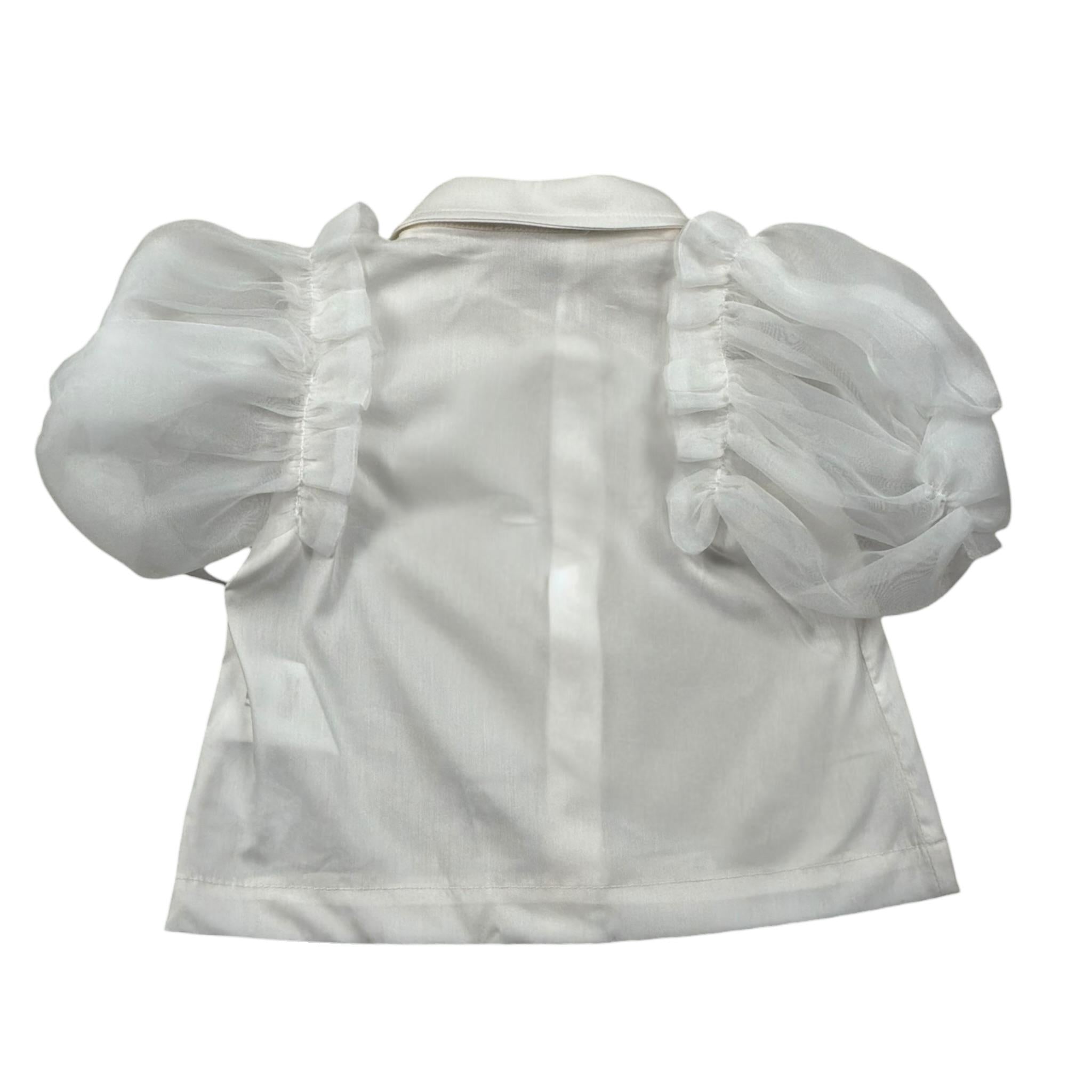 Miss Grant Camicia Mezza Manica Tinta Unita per Neonata MG1238 BIANCO MISS GRANT 