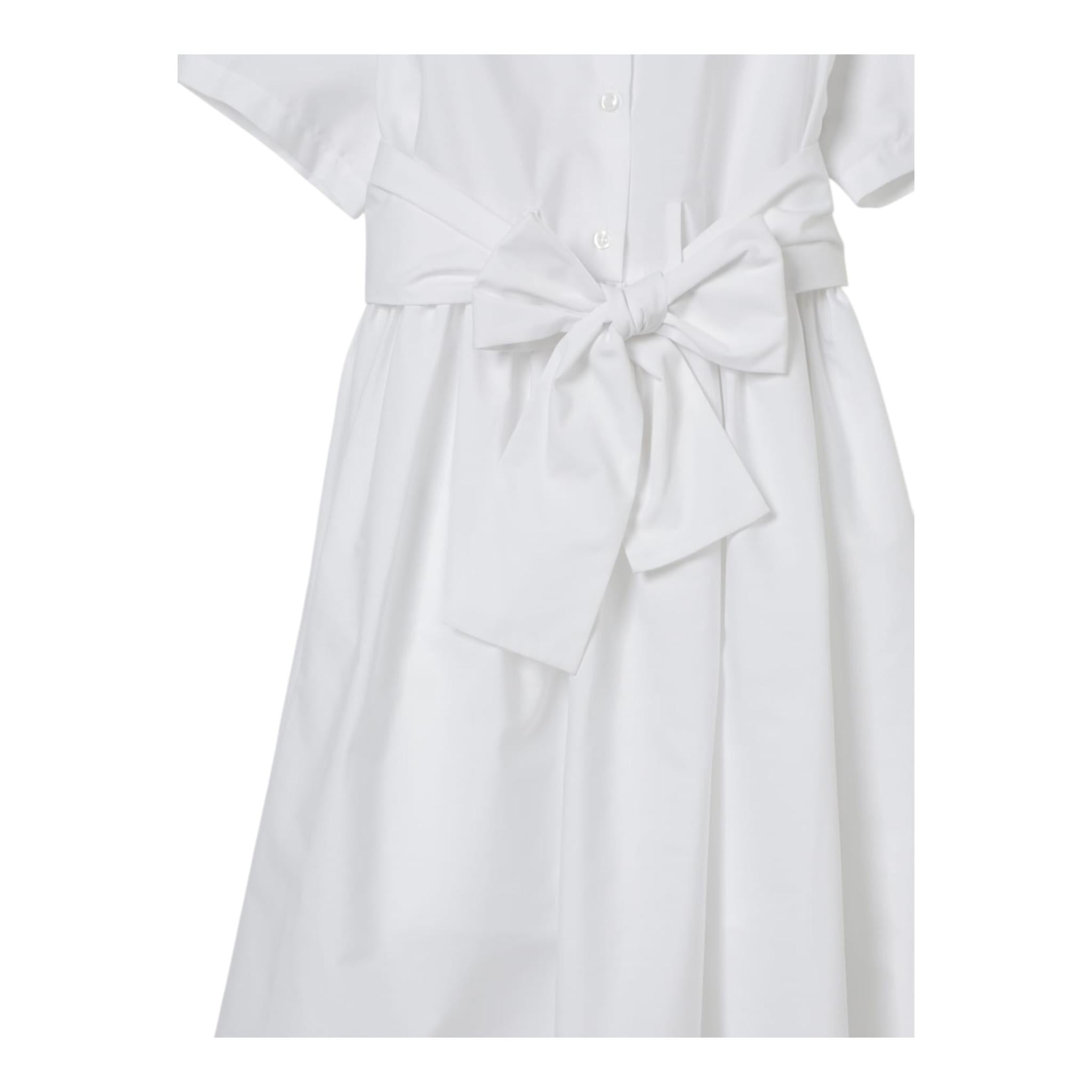 Aspesi Abito Mezza Manica Tinta Unita per Bambina S25012VMC0068X BIANCO ASPESI 