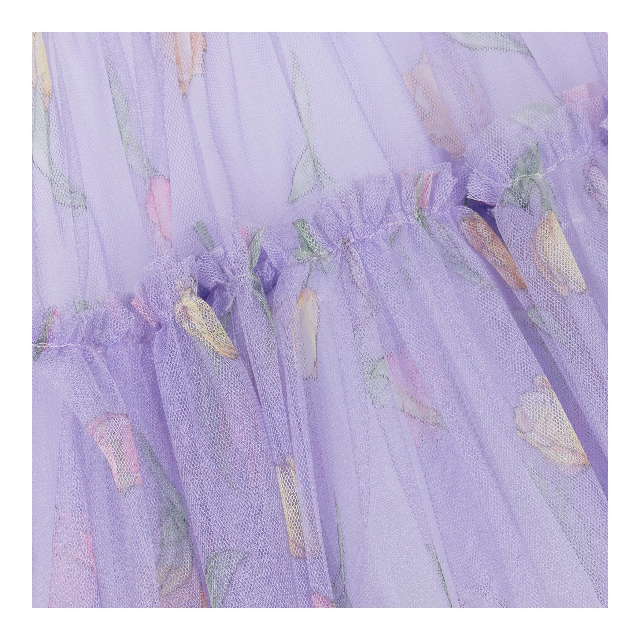 Monnalisa Abito Giromanica Tinta Unita con Tulle per Neonata 31A903 LILLA MONNALISA 