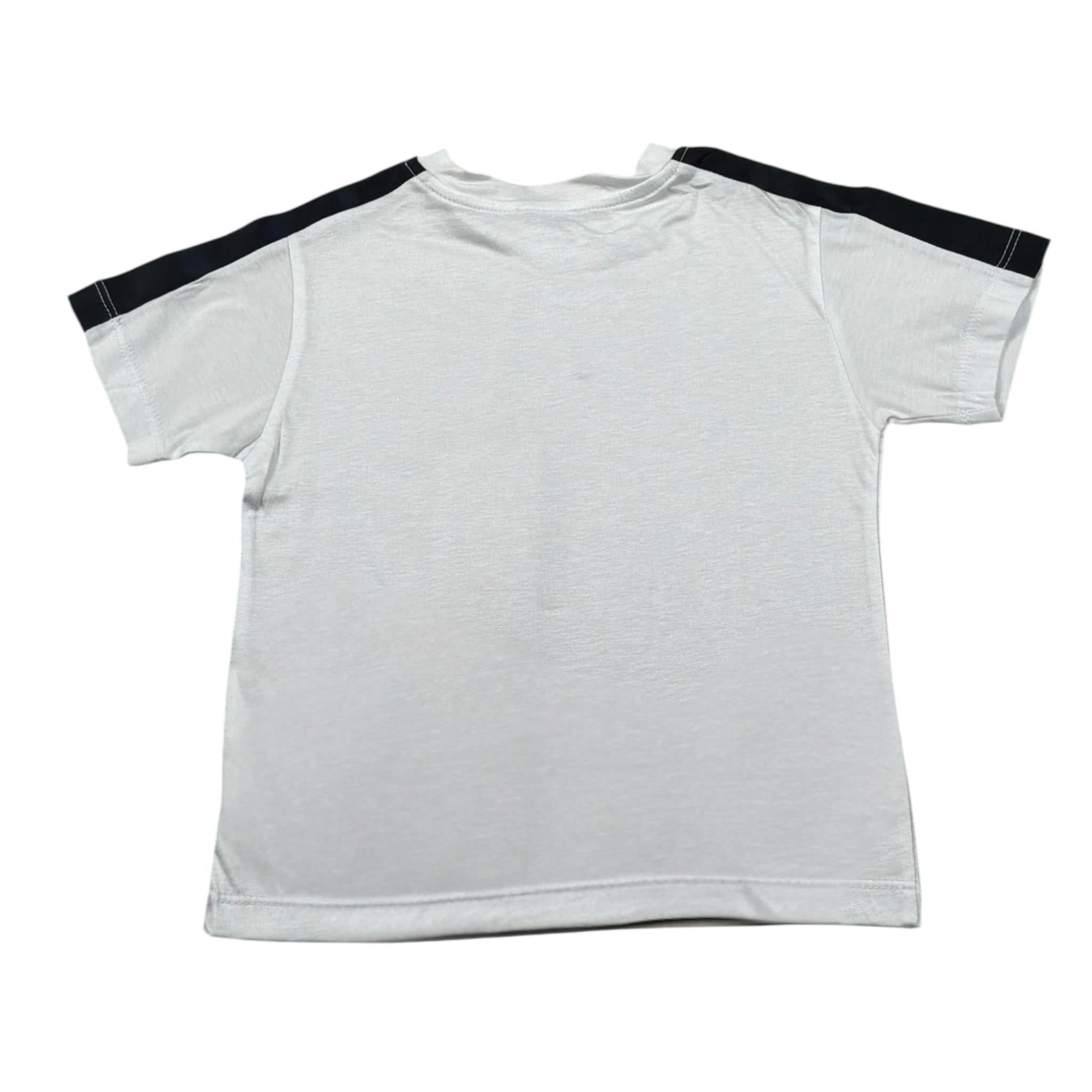 Manuel Ritz T-Shirt Girocoll tinta unita con Profili Maniche In Contrasto Bianco per Bambino MR2901X BIANCO MANUEL RITZ 
