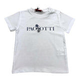 Cesare Paciotti T-Shirt Tinta Unita Girocollo Con Stampa Logo Bianco Per Neonato