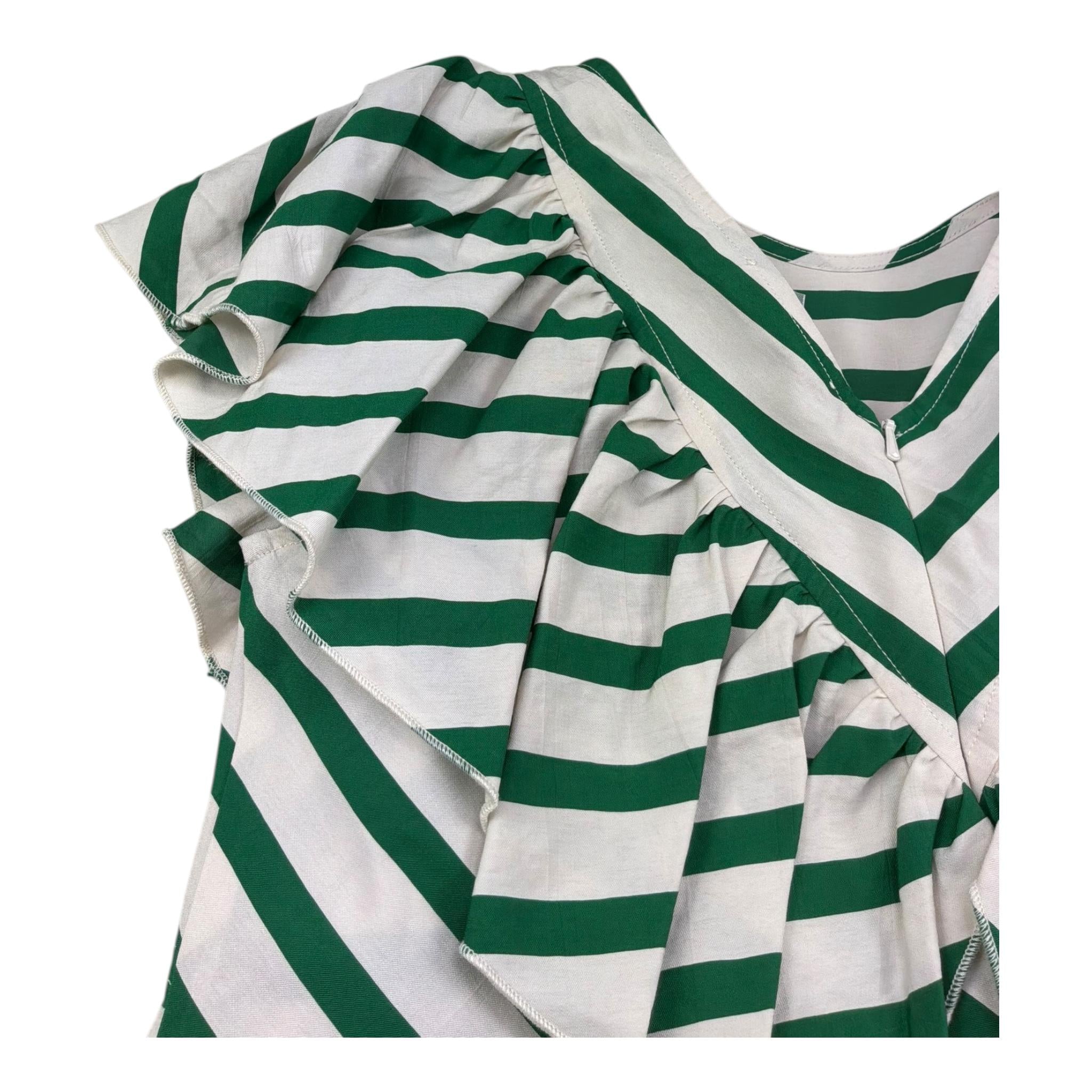 Monnalisa Abito Mezza Manica Fantasia A Righe per Bambina 177903 VERDE MONNALISA 