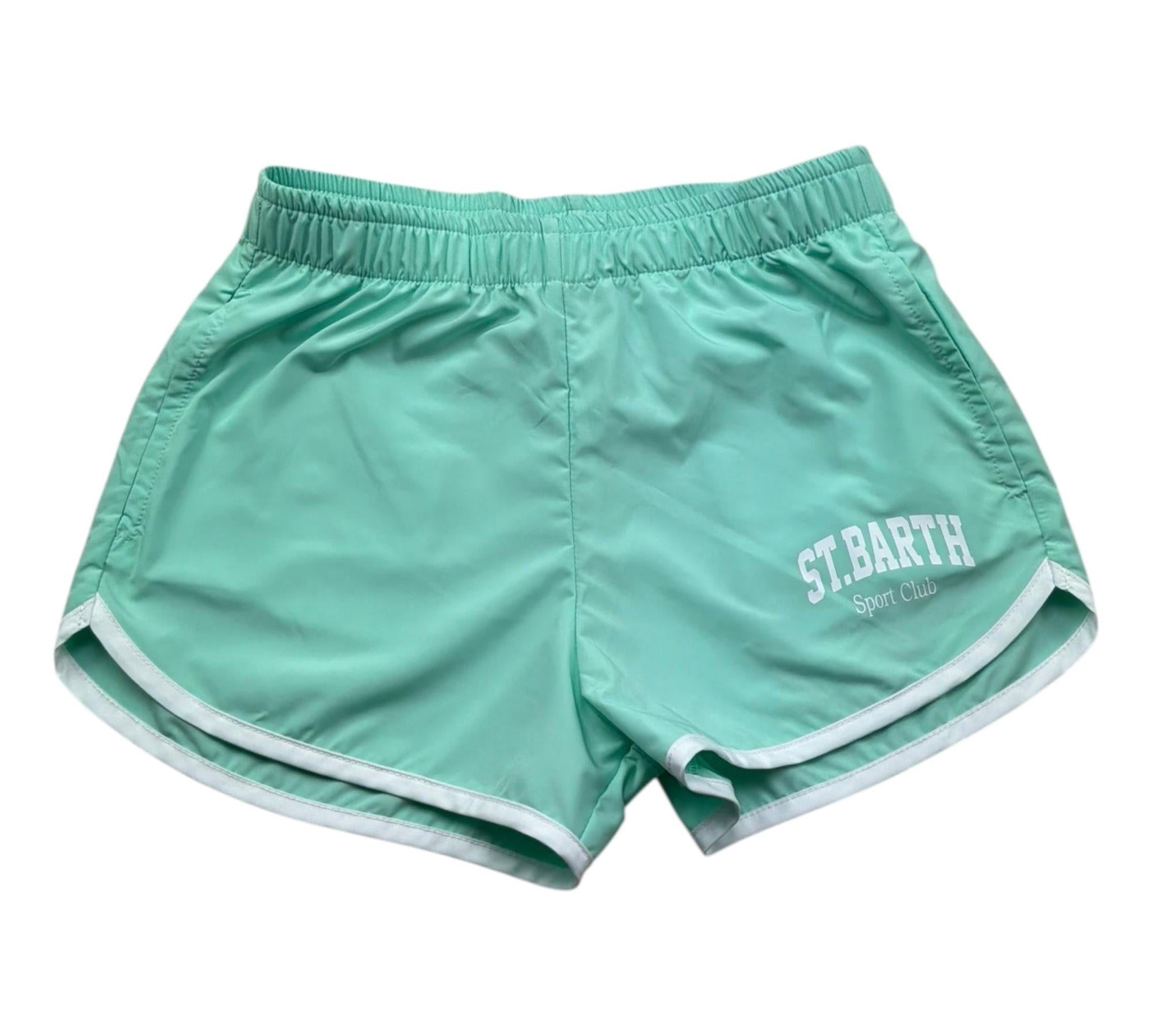Saint Barth Short Tinta Unita con Wlastico In Vita per Bambina FRANCE VERDE SAINT BARTH 