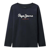Pepe Feamo Shirt Girocollo Tinta Unita con Stampa per Bambino PB503993 BLU PEPE JEANS 