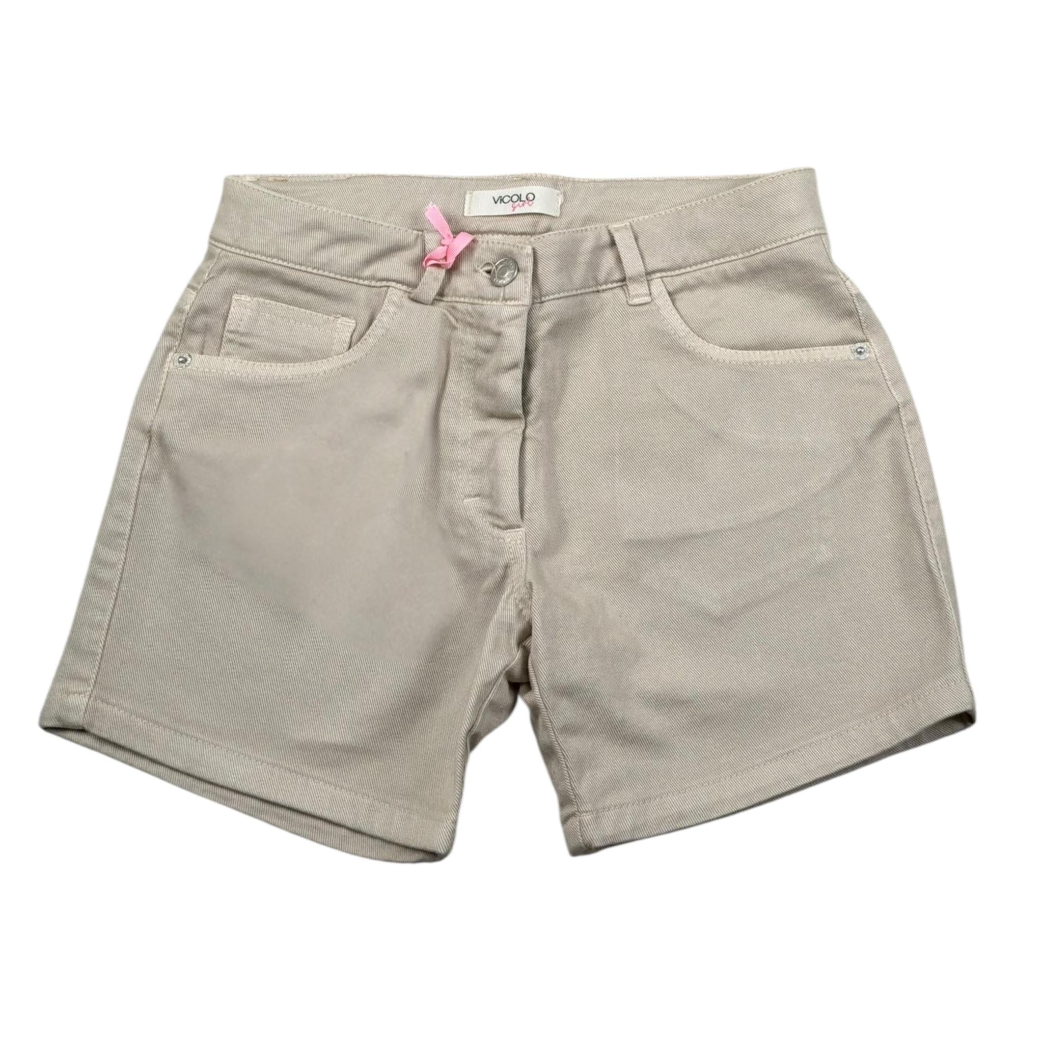 Vicolo Short Tinta Unita con Girovita Regolabile per Bambina 3146S00376 BEIGE VICOLO 
