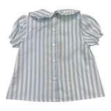 Little Bear Camicia Mezza Manica Fantasia A Righe Bianco/Azzurro Per Neonata