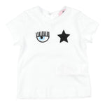 CHIARA FERRAGNI t-shirt girocollo tinta unita cn ricami Bianco per Neonata 53A607 BIANCO CHIARA FERRAGNI 
