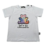 Daniele Alessandrini T-Shirt Girocollo Tinta Unita con Stampa per Bambino 1296M00261JX BIANCO DANIELE ALESSANDRINI 