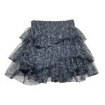 Met Gonna Tinta Unita con Tulle E Fantasia Stelle per Bambina ME340 NERO MET 