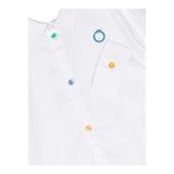 Trussardi Camicia Manica Lung Tinta Unita con Stampa Logo Bianco per Bambino