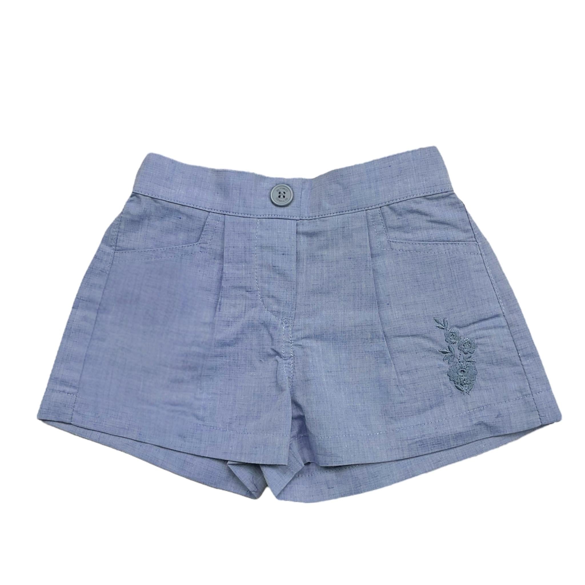 Etro Short Tinta Unita con Elastico In Vita per Neonata GU6029 AZZURRO ETRO 