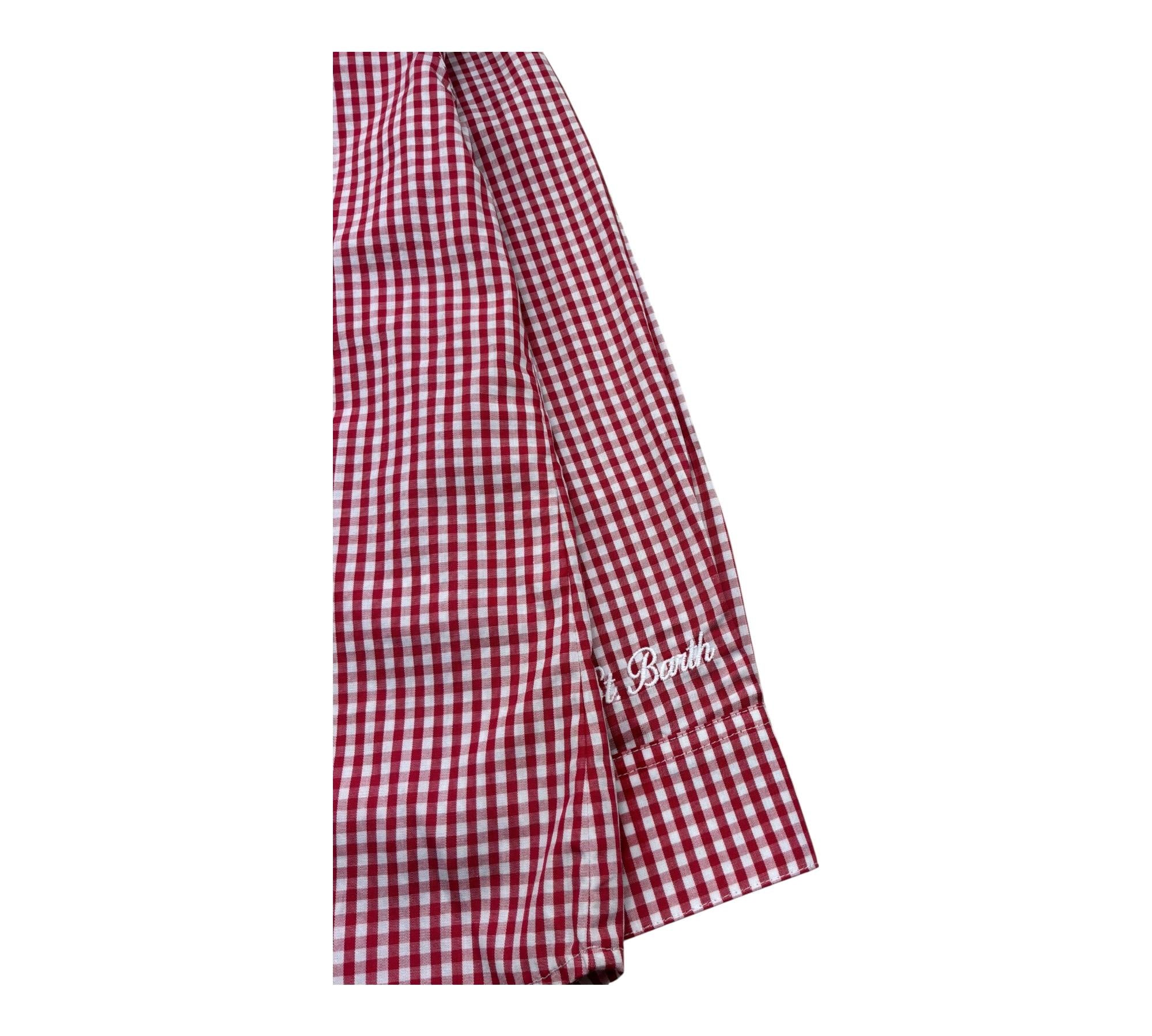Saint Barth Camicia Manica Lunga Fantasia Quadretti per Bambina COTTON ROSSO SAINT BARTH 