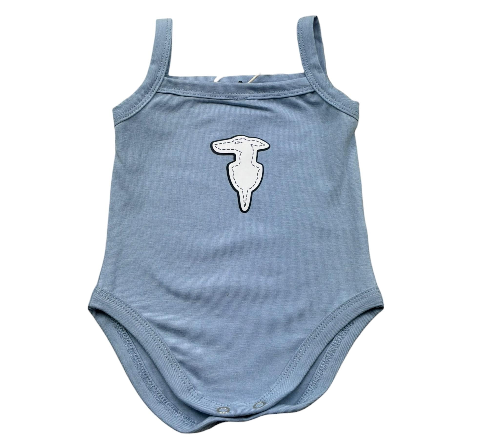 Trussardi Body Bretelline Tinta Unita con Logo per Neonata TIP26125BD AZZURRO TRUSSARDI 