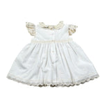 Granlei Abito Tinta Unita con Ricami per Neonata 125122 PANNA GRANLEI 