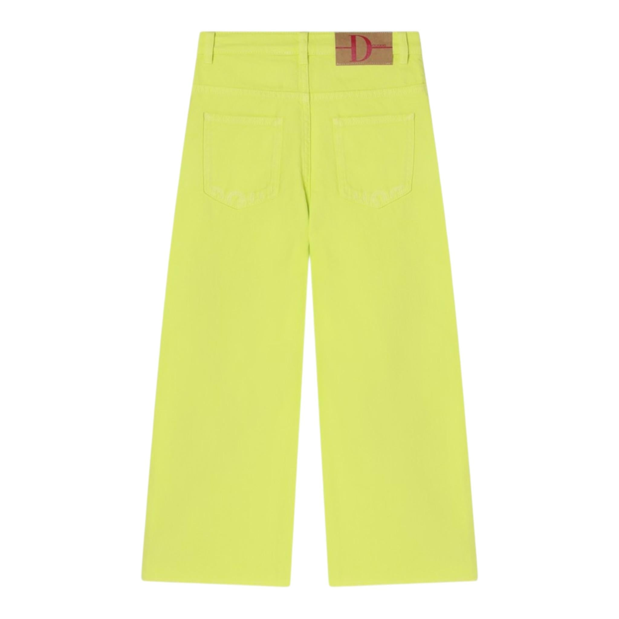 Dou Dou Jeans Tinta Unita Modello Palazzo per Bambina DW6P10X VERDE DOU DOU 