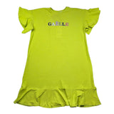 Gaelle Abito Mezza Manica Tinta Unita con Stampa per Bambina 2746V00339 VERDE GAELLE 