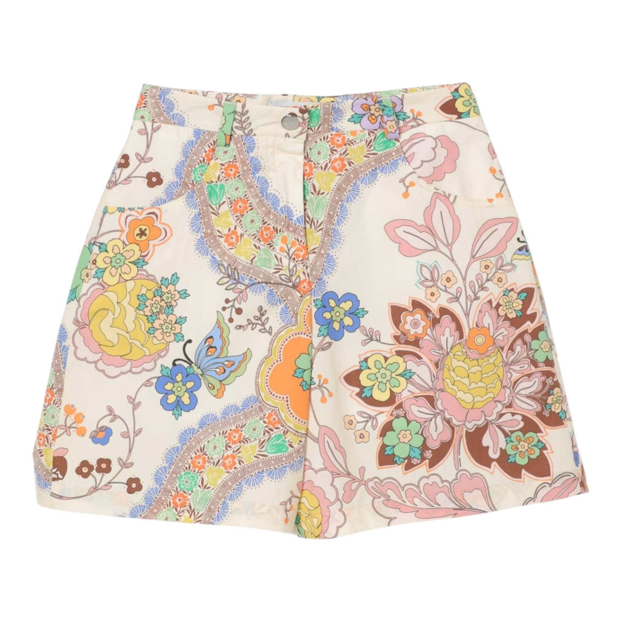 Etro Short Tinta Unita Stampa Fantasia per Bambina GW6B19 PANNA ETRO 