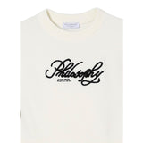 Philosophy Maglia Girocollo Tinta Unita con Logo per Bambina I9E308XX BIANCO PHILOSOPHY 