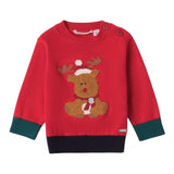 MINI BANDA maglia girocollo tinta unita con ricami Rosso per Neonato 3A671X ROSSO MINI BANDA 