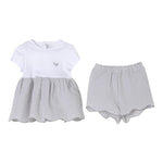 Il Gufo Completo 2 Pezzi T-Shirt-Short per Bambina P25DP386C1080X BIANCO/GRIGIO IL GUFO 