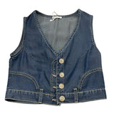 Lu Lu By Miss Grant Gilet In Denim Tinta Unita per Bambina LL3413 BLU LU LU BY MISS GRANT 
