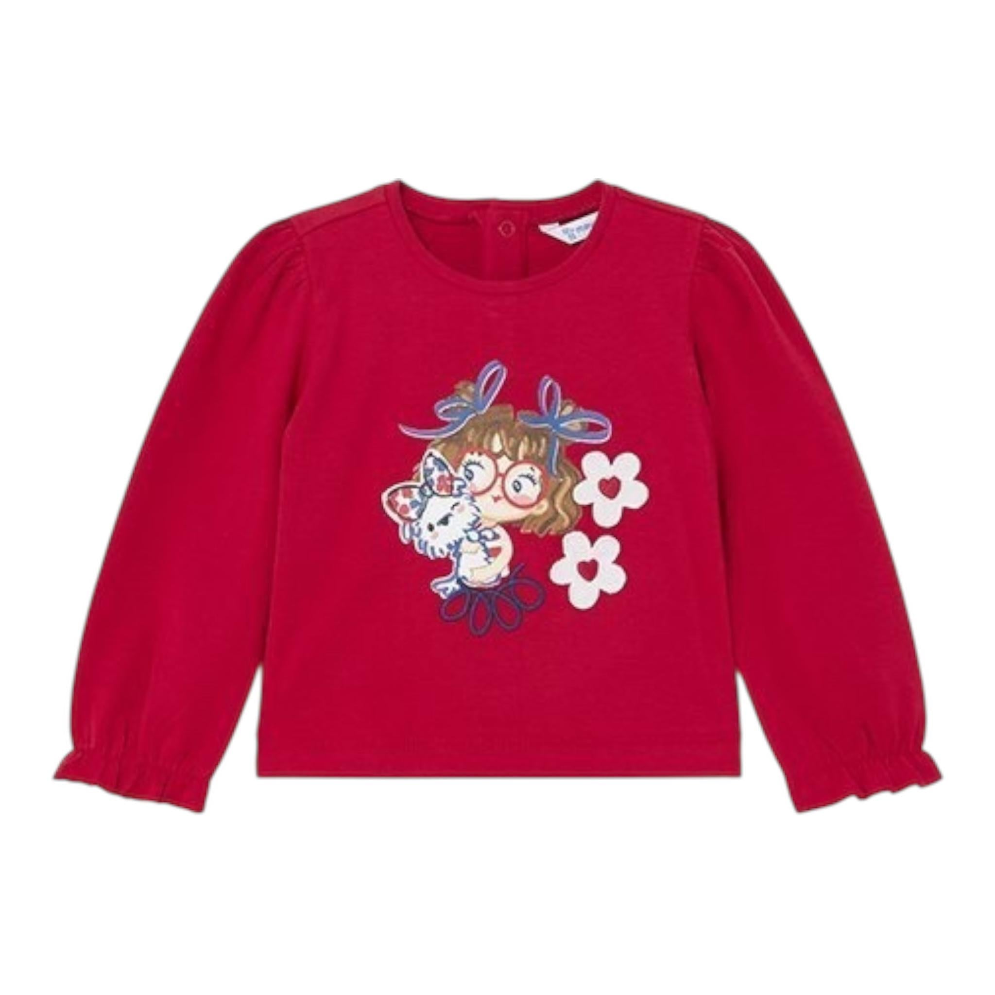 Mayoral Shirt Girocollo Tinta Unita con Stampa per Neonata 1015 ROSSO MAYORAL 