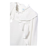 ABEL & LULA camicia manica lunga tinta unita con rouches Bianco per Bambina 5677 BIANCO ABEL & LULA 