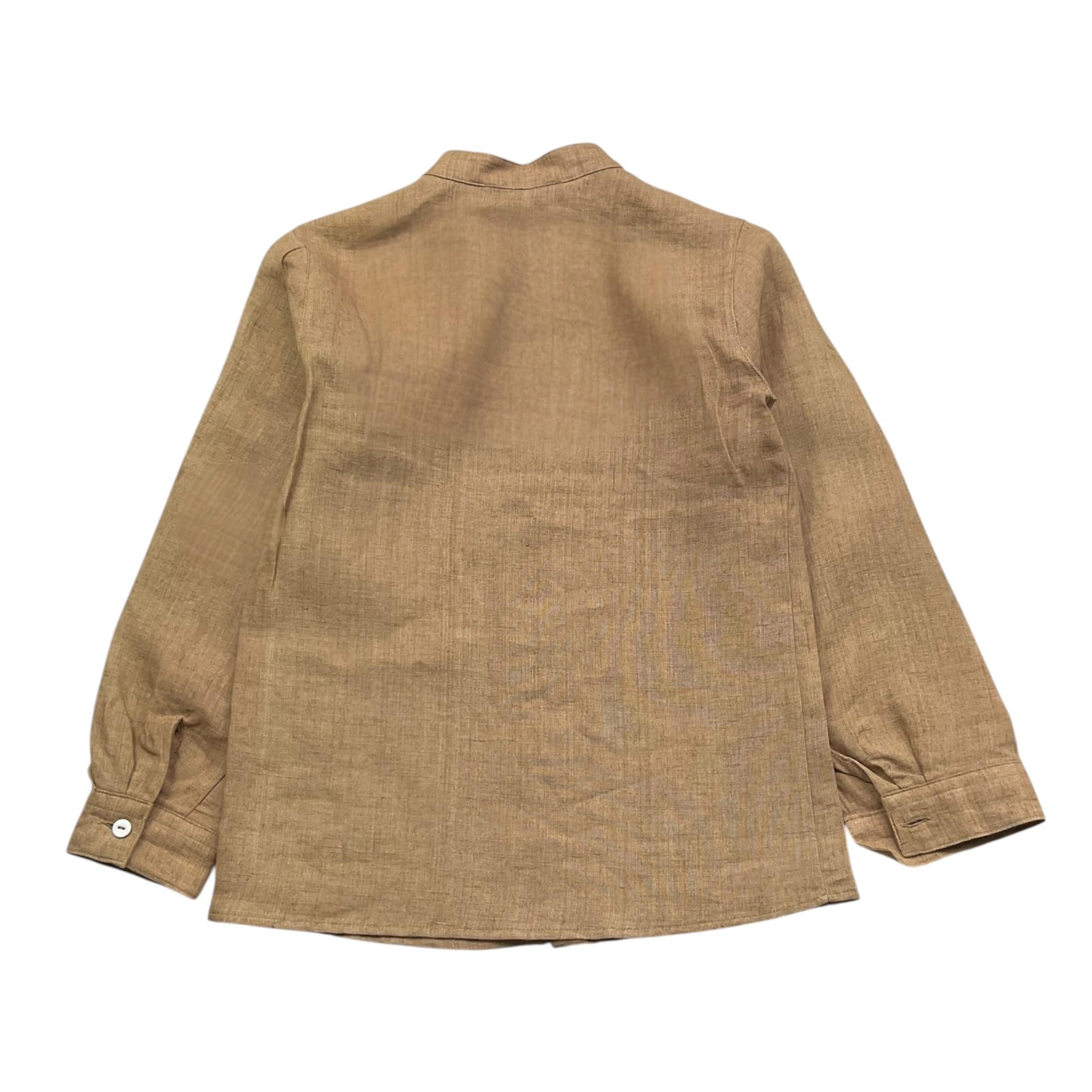 Little Bear Camicia Tinta Unita con Colletto Coreano per Neonato 8222N MARRONE LITTLE BEAR 