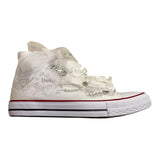 Quickas Sneakers Bicolore con Lacci e Applicazioni Bianco per Bambina
