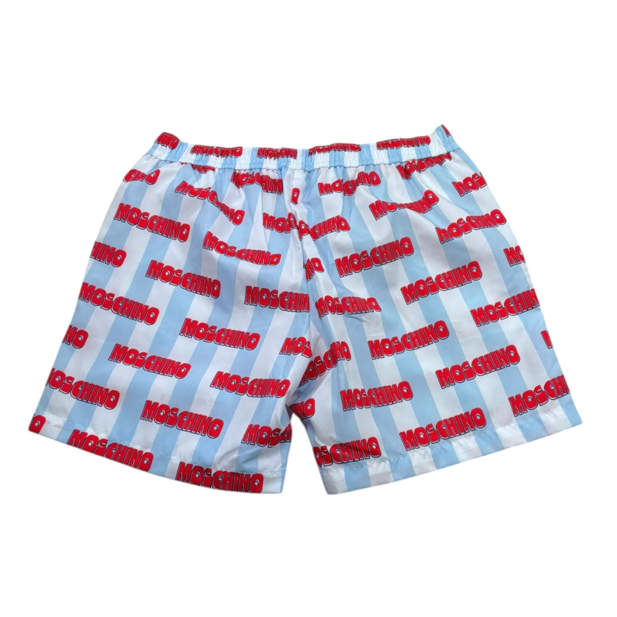 Moschino Costume Bicolore con Fantasia A Righe per Bambino HML01L BIANCO/AZZURRO MOSCHINO 