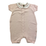 Little Bear Pagliaccetto Mezza Manica Tinta Unita Con Colletto In Contrasto Rosa Per Neonao
