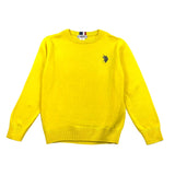 U.S. Pollo Assn Maglioncino Girocollo Tinta Unita Con Logo Giallo Per Bambino