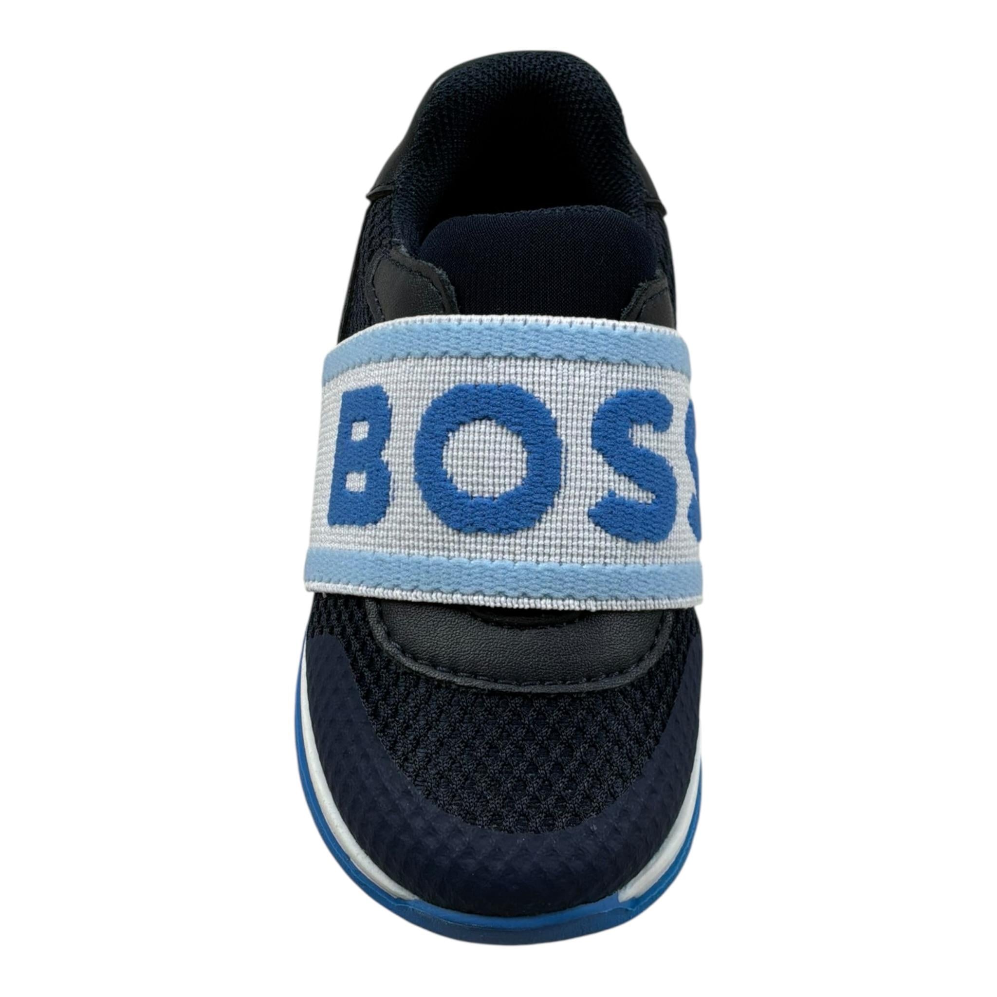 Boss Sneakers Tinta Unita con Logo per Neonato J52157 BLU BOSS 