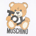 Moschino T-Shirt Girocollo Tinta Unita con Orso per Bambino MNM047XXX BIANCO MOSCHINO 