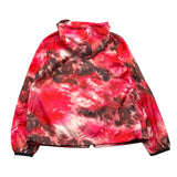 Blauer Giubbino Con Zip E Cappuccio Tinta Unita Con Fantasia Rosso Per Bambina