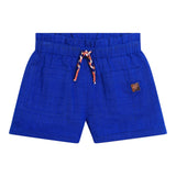 Carre'Ment Beau Short Tinta Unita Con Elastico In Vita Blu Per Neonata