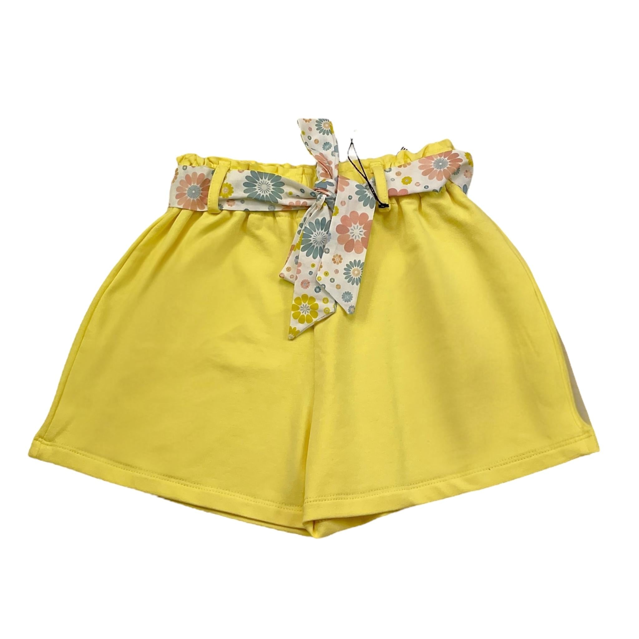 Janice Short Tinta Unita con Cintura per Bambina JN446B GIALLO JANICE 