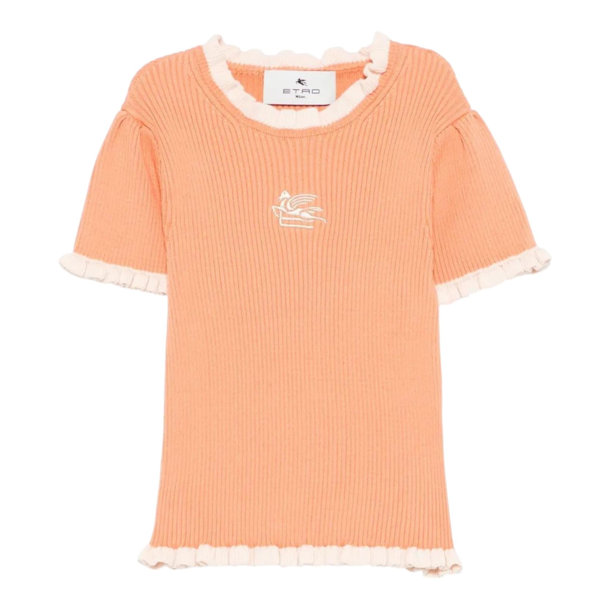 Etro T-Shirt Girocollo Tinta Unita per Bambina GW9A11 ARANCIONE ETRO 