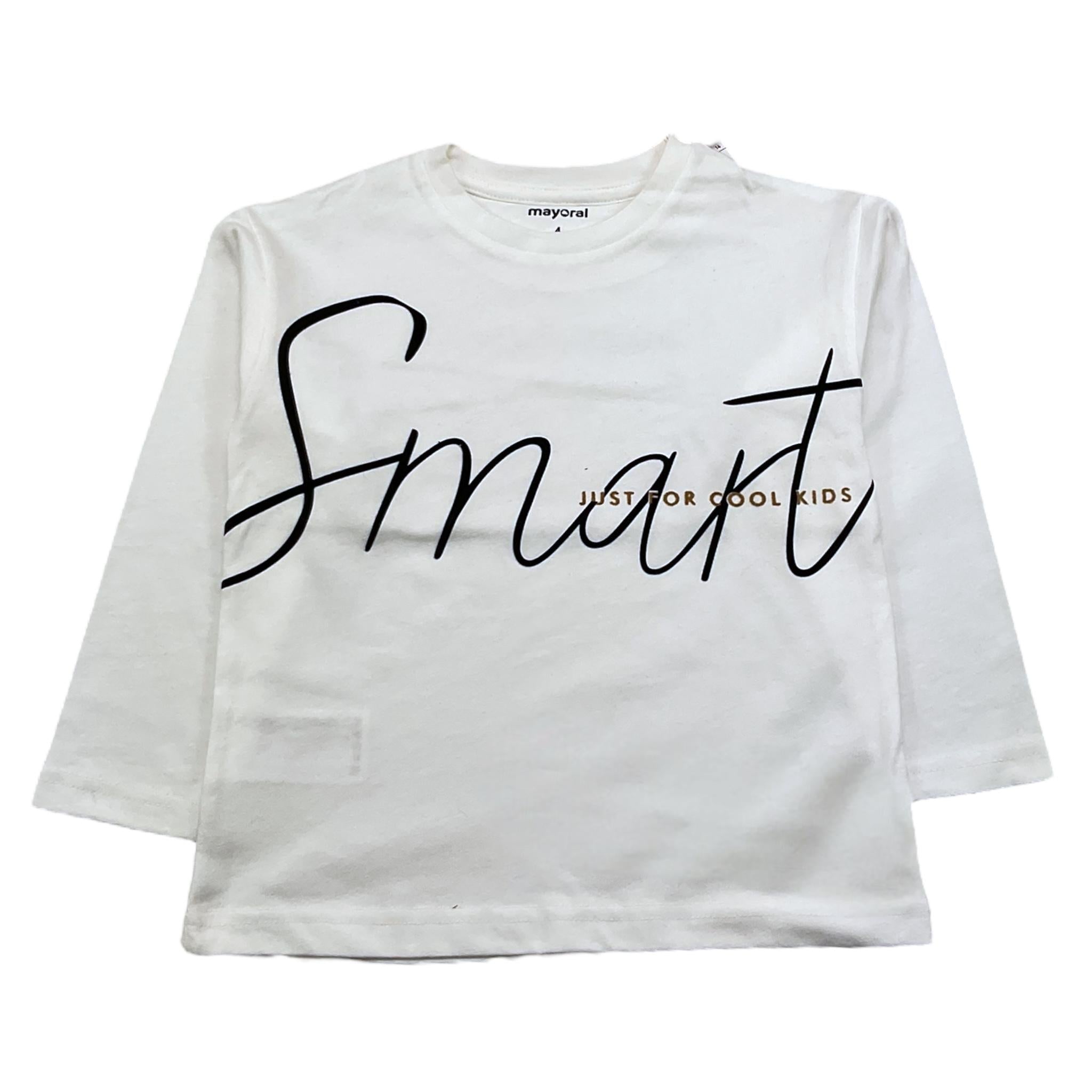 MAYORAL shirt girocollo tinta unita con stampa Bianco per Bambino 4039XX BIANCO MAYORAL 