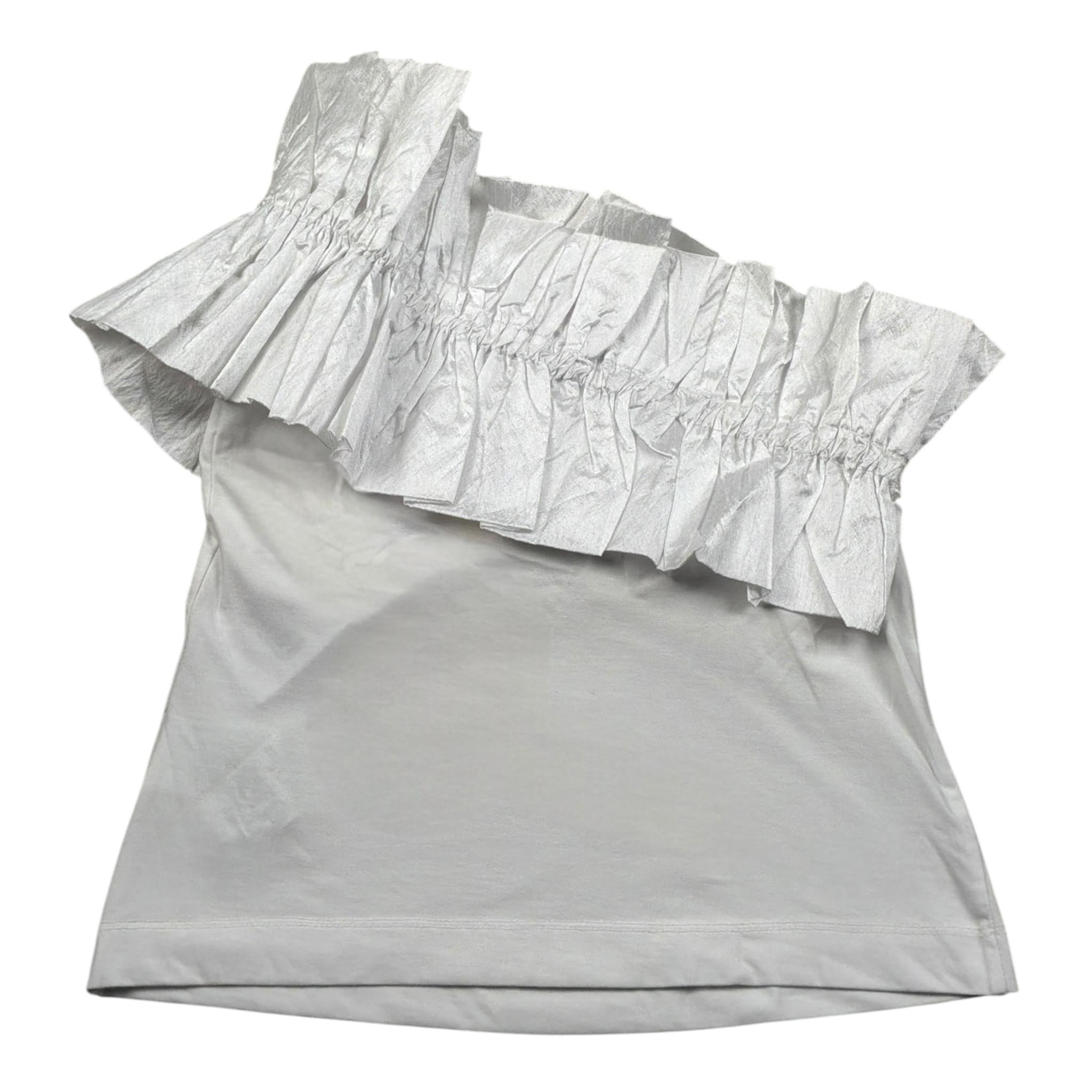 Monnalisa T-Shirt Monospalla tinta unita Bianco per Bambina 41A304 BIANCO MONNALISA 