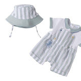 Mini Banda Set Pagliaccetto-Cappello Bicolore Bianco per Neonato 3B685 BIANCO MINI BANDA 
