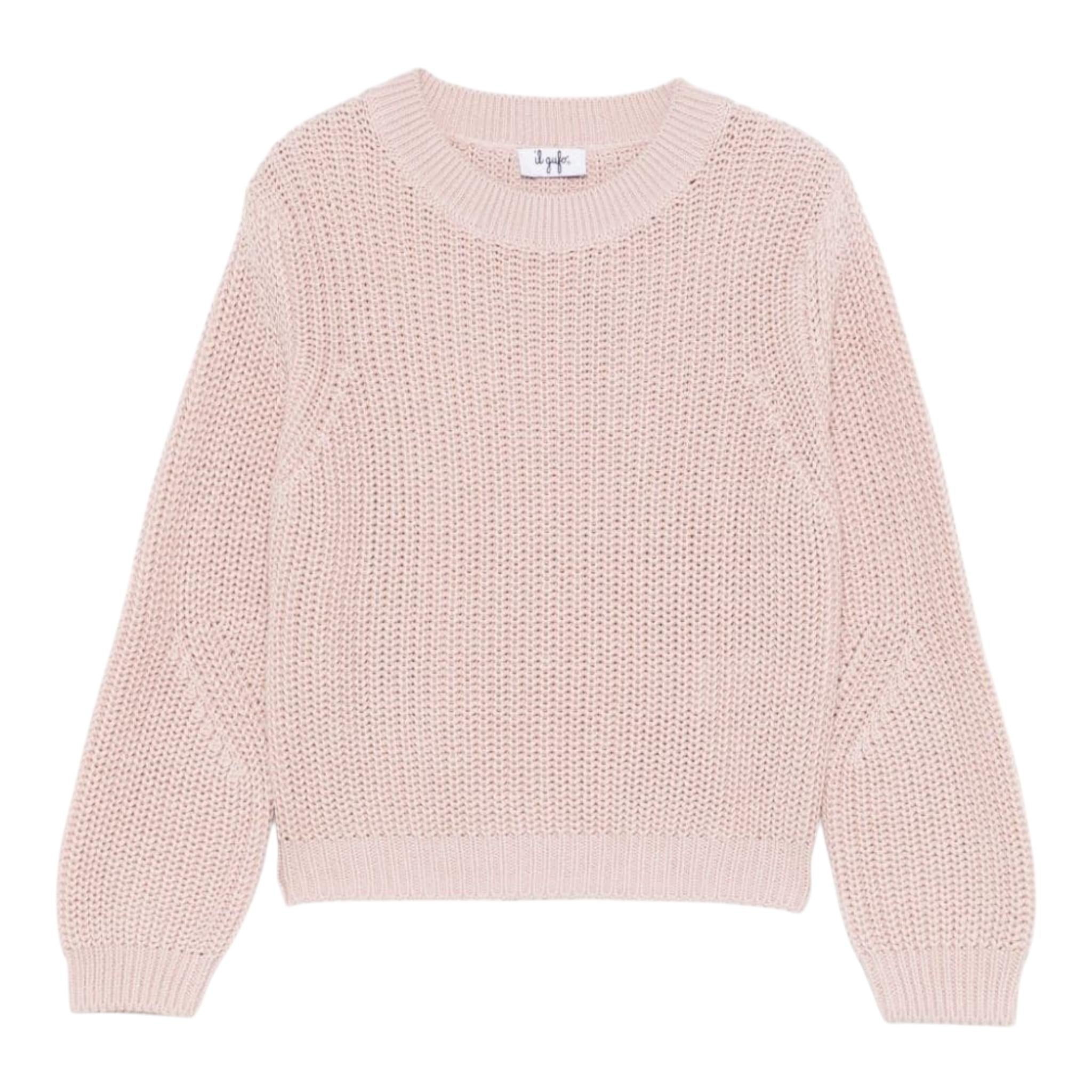 IL GUFO maglia tinta unita con trecce Rosa per Bambina A24MA452EM109 ROSA IL GUFO 