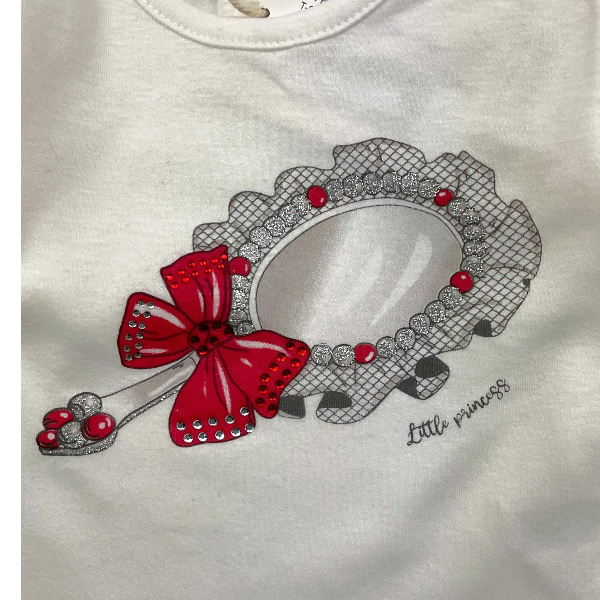 EMC shirt gircollo tinta unita con stampa Bianco per Neonata BX2282 BIANCO EMC 