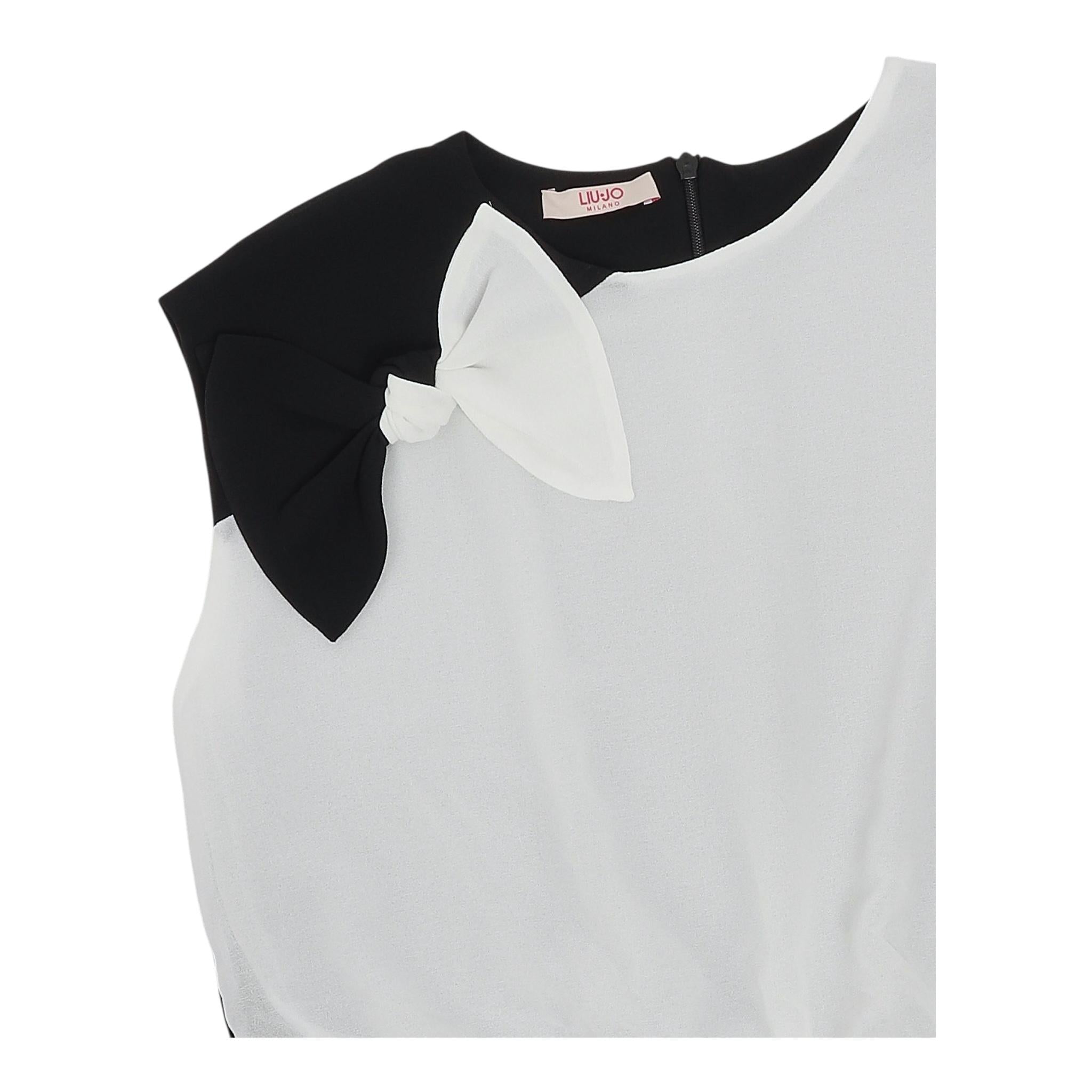 Liu Jo Top Bicolore Giromanica per Bambina G5065 BIANCO/NERO LIU JO 
