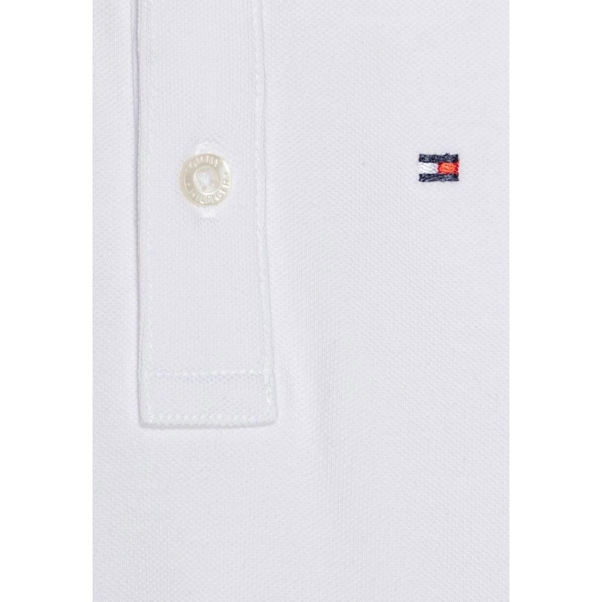 Tommy Hilfiger Polo Mezza Manica Tinta Unita con Logo per Neonato KN0KN02030 BIANCO TOMMY HILFIGER 