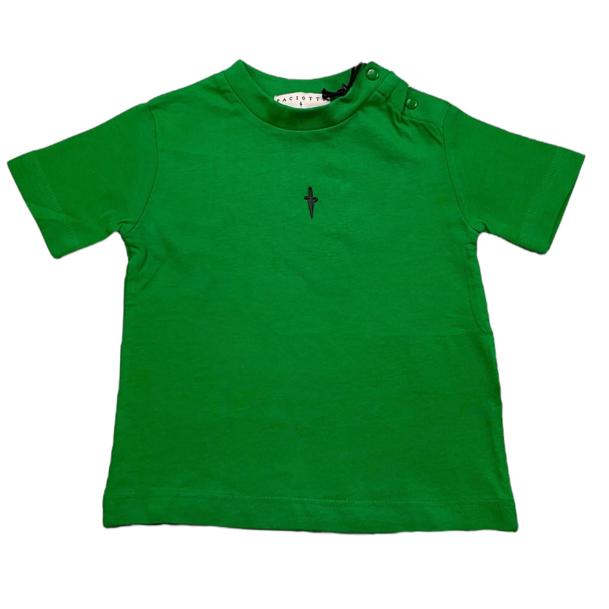 Cesare Paciotti T-Shirt Girocollo Tinta Unita con Stampa per Neonato TSP5105BX VERDE CESARE PACIOTTI 