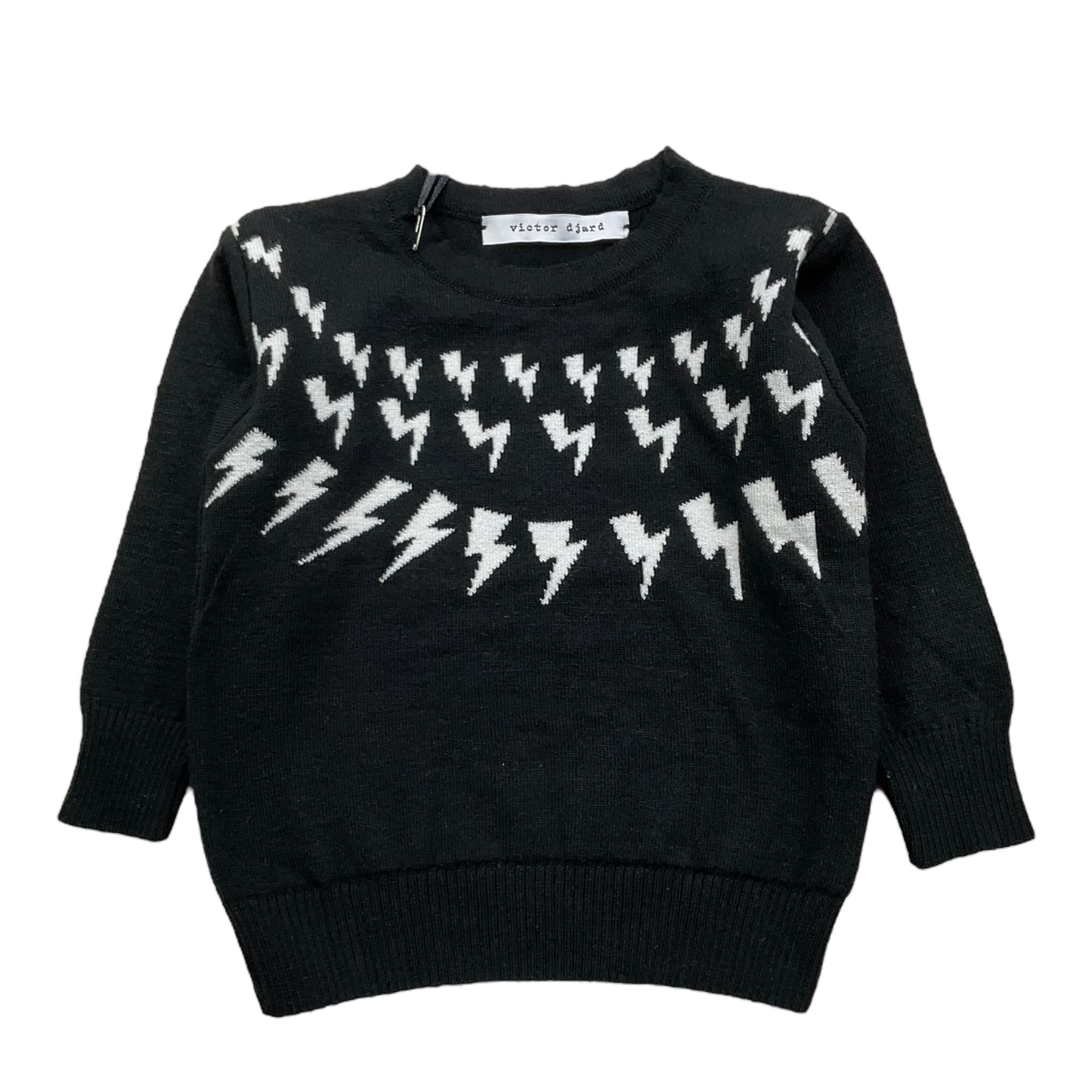 VICTOR DJARD maglia girocollo tinta unita con stampa Nero per Neonato MAG1223 NERO VICTOR DJARD 